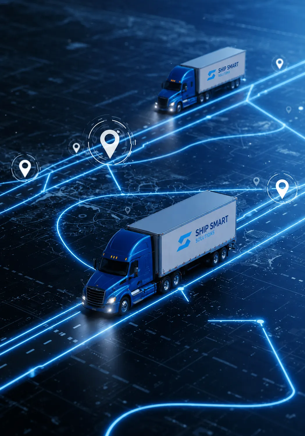 Shipment visibility map connected to a Ship Smart Solutions truck