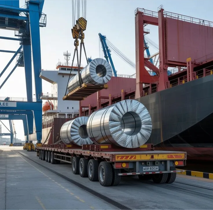 Heavy haul trucking moving an oversized load on an RGN trailer